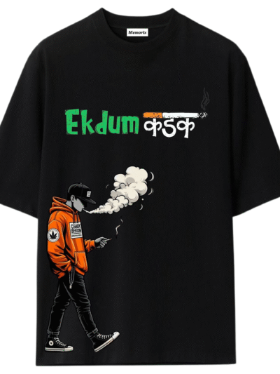 Ek Dum Kadak Black Oversize T-Shirt for Men